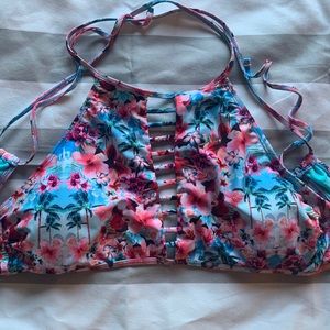 Cyber Floral Bikini Top  👙